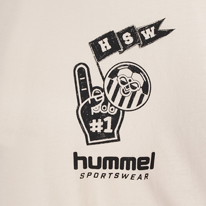 Hummel Tropico Erkek Ekru Yuvarlak Yaka Tişört