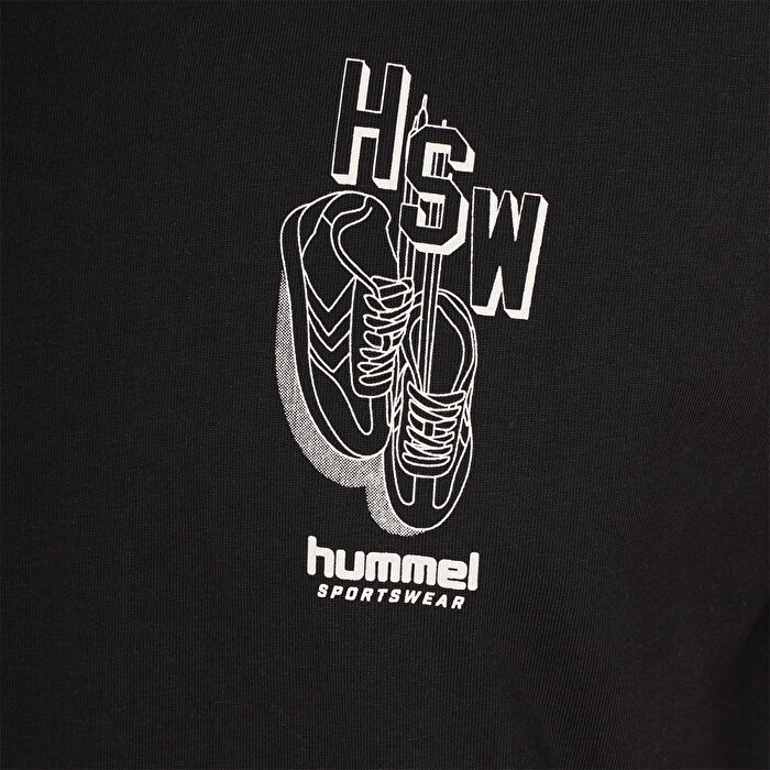 Hummel Venero Erkek Siyah Yuvarlak Yaka Tişört