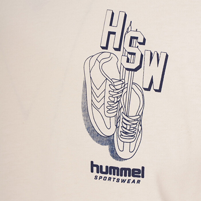 Hummel Venero Erkek Ekru Yuvarlak Yaka Tişört