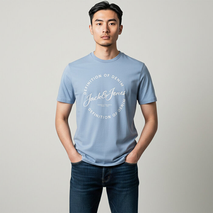 Jack&Jones Grayson Erkek Mavi Tişört