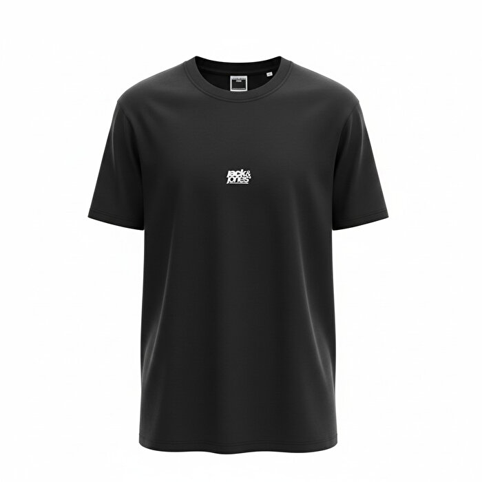 Jack&Jones Breeze Front Print Crew Neck Erkek Siyah Tişört