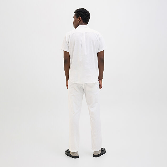 Jack&Jones Kane Summer Linen Blend Jogger Erkek Beyaz Pantolon