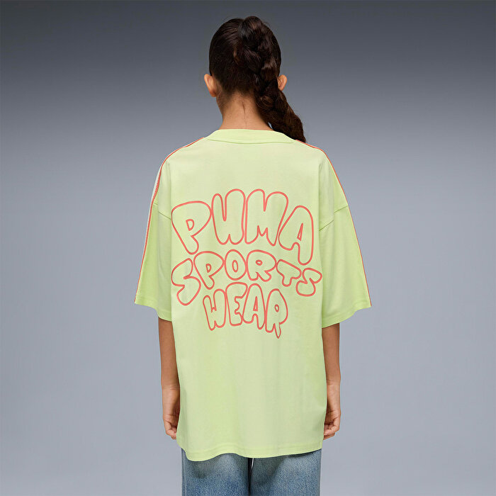 Puma Oversized Graphic Kız Çocuk Yeşil Tişört