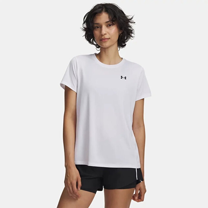 Under Armour Tech Solid Kadın Beyaz Yuvarlak Yaka Tişört