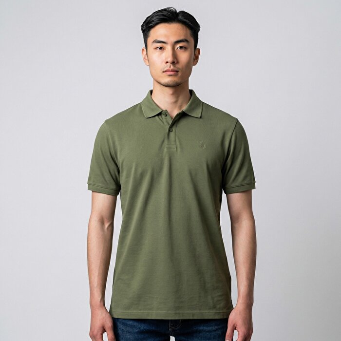 Lumberjack Mb Ct953 Erkek Haki Polo Yaka Tişört