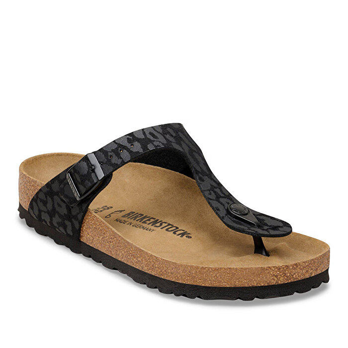 Birkenstock Gizeh Syn Leopard Kadın Siyah Terlik