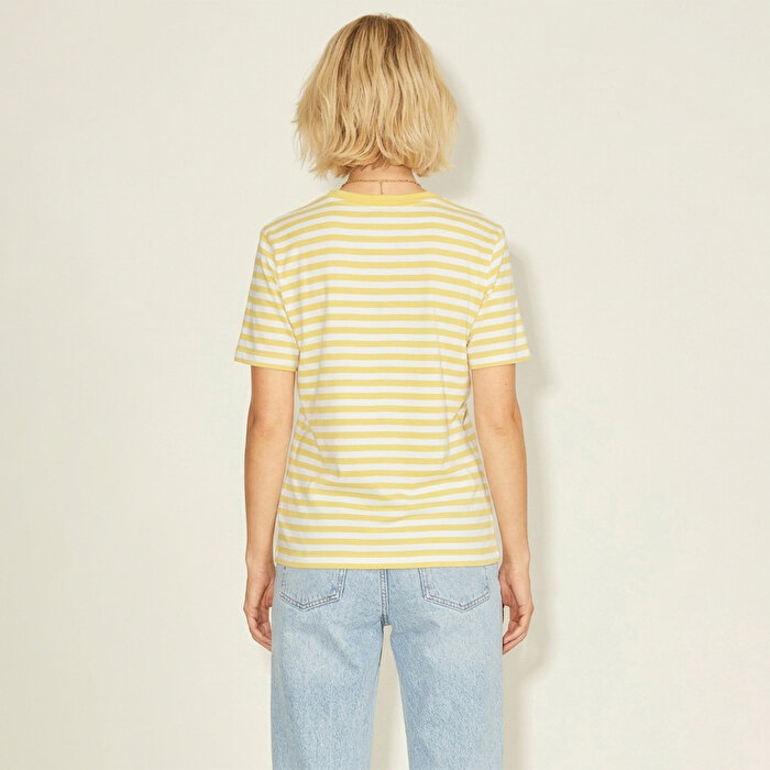 JJXX Anna Ss Reg Every Stripe Kadın Sarı Tişört