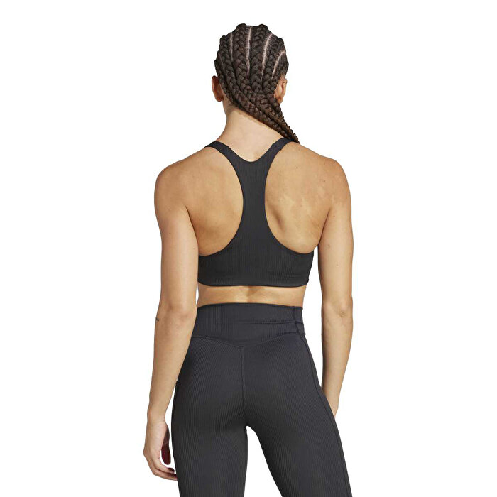 adidas Prime Lift Impact Rib Medium Support Kadın Siyah Sporcu Sütyeni