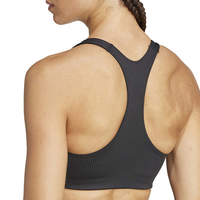 adidas Prime Lift Impact Rib Medium Support Kadın Siyah Sporcu Sütyeni