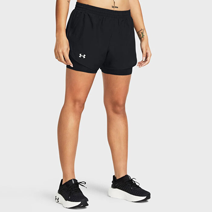 Under Armour Fly By 2 In 1 Kadın Siyah Şort