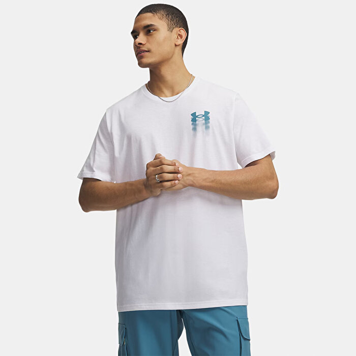 Under Armour Blur Logo Erkek Beyaz Tişört
