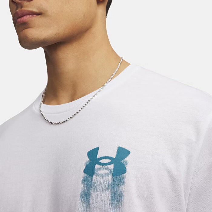 Under Armour Blur Logo Erkek Beyaz Tişört