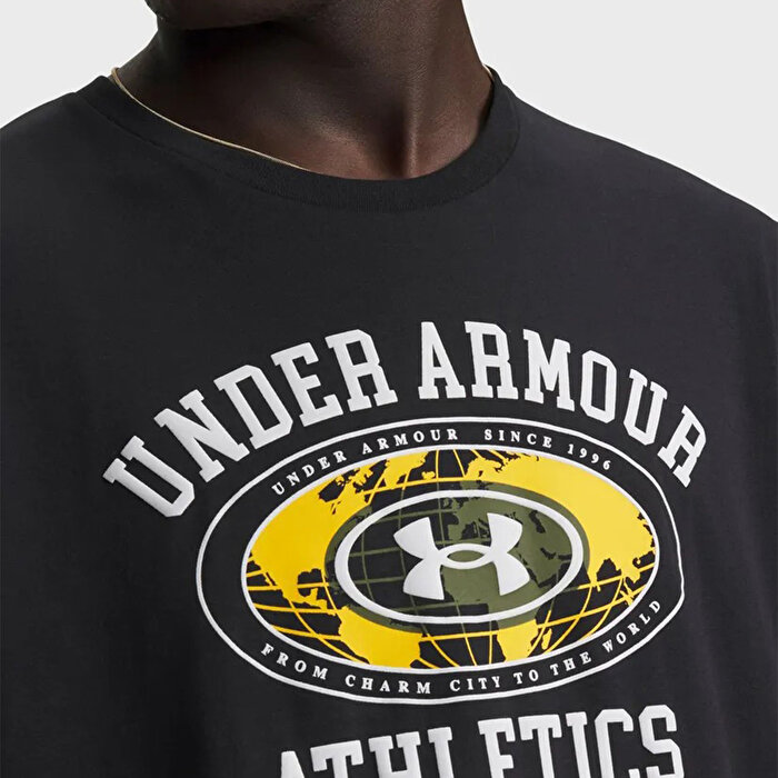 Under Armour 60/40s Armour Globe Erkek Siyah Tişört