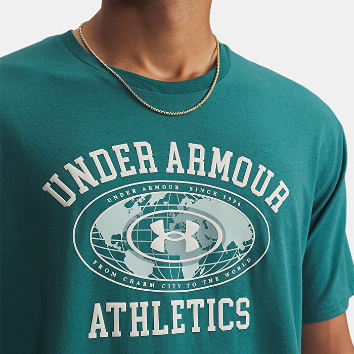 Under Armour 60/40s Armour Globe Erkek Yeşil Tişört