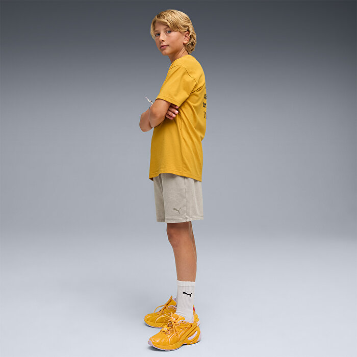 Puma X Sonic Relaxed Erkek Çocuk Sarı Tişört