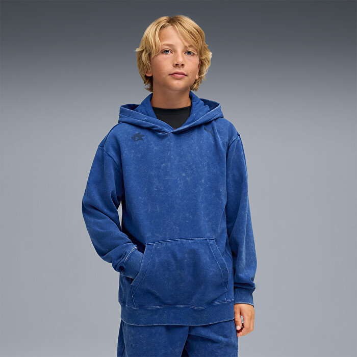 Puma x Sonic Relaxed Graphic Erkek Çocuk Lacivert Kapüşonlu Sweatshirt