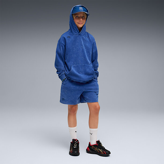 Puma x Sonic Relaxed Graphic Erkek Çocuk Lacivert Kapüşonlu Sweatshirt