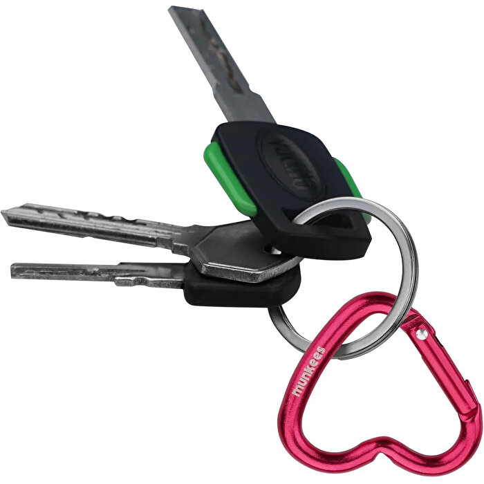 Munkees Mini Heart Carabiner 2 Pieces Kırmızı Anahtarlık