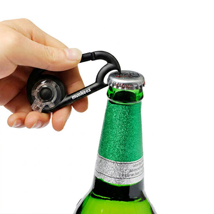 Munkees Led Carabiner With Bottle Opener Siyah Anahtarlık