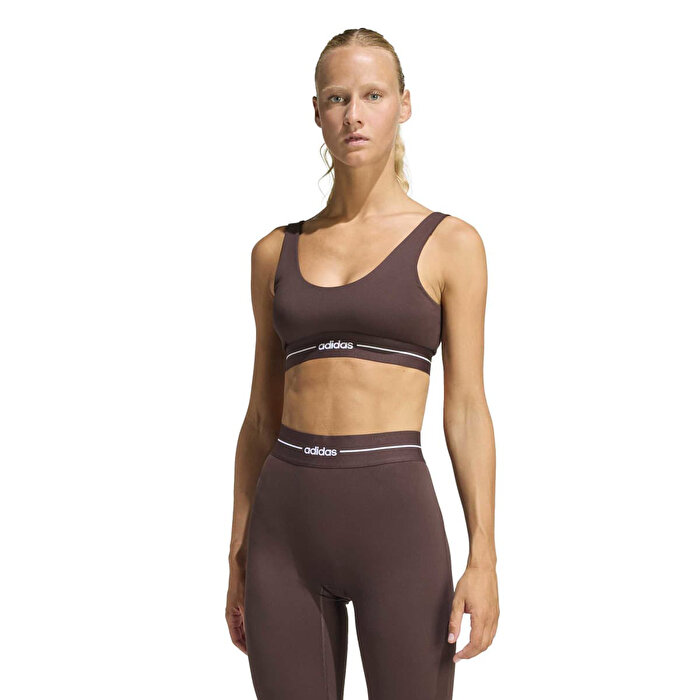 adidas Q1 Hyperglam Light Support Kadın Kahverengi Sporcu Sütyeni