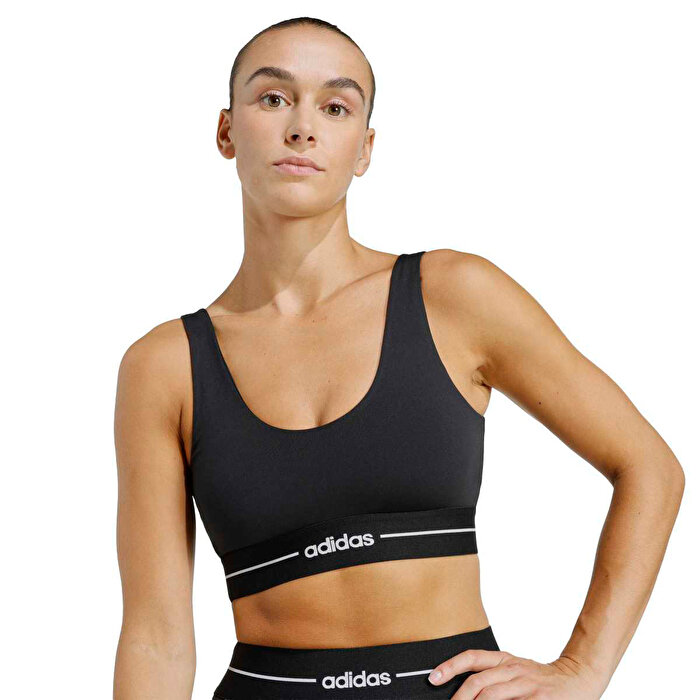adidas Q1 Hyperglam Light Support Kadın Siyah Sporcu Sütyeni