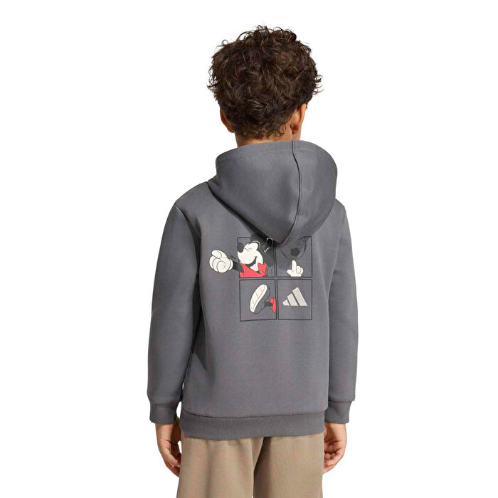 adidas Lg Disney Mickey Mouse Çocuk Gri Kapüşonlu Ceket