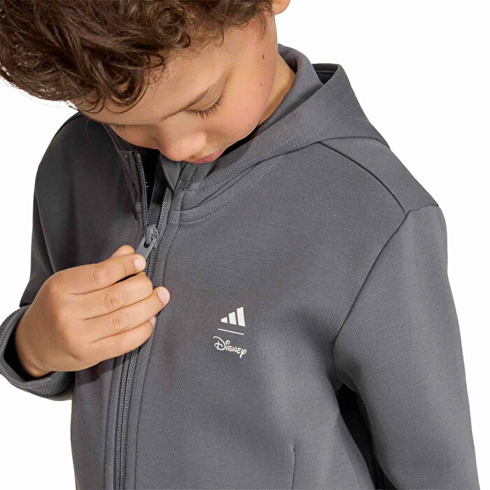 adidas Lg Disney Mickey Mouse Çocuk Gri Kapüşonlu Ceket