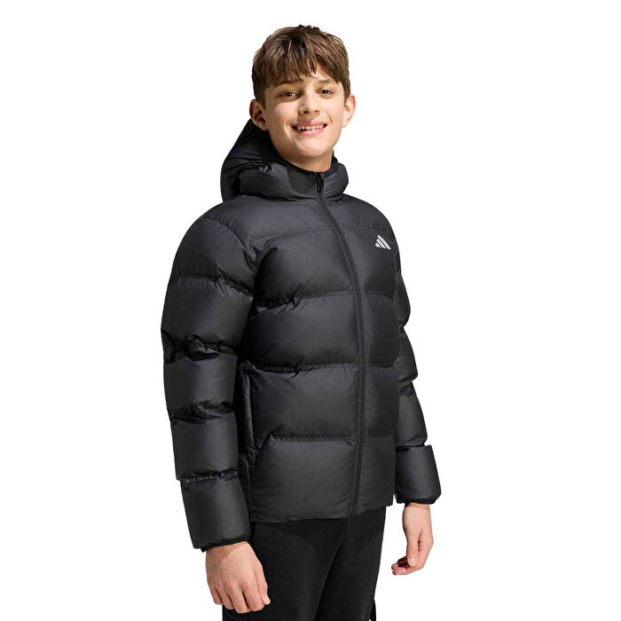adidas Syntetic Down Çocuk Siyah Kapüşonlu Mont