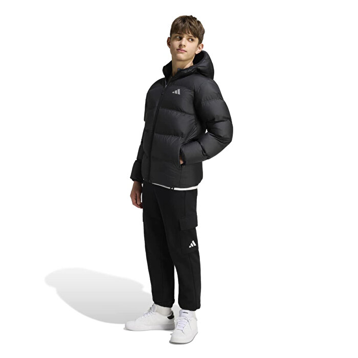 adidas Syntetic Down Çocuk Siyah Kapüşonlu Mont