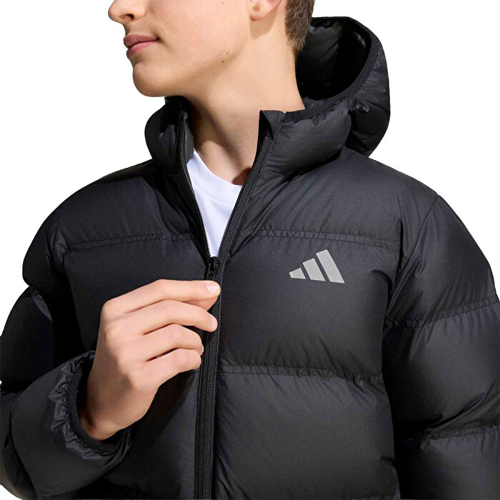 adidas Syntetic Down Çocuk Siyah Kapüşonlu Mont