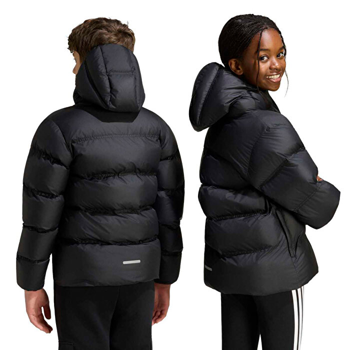 adidas Syntetic Down Çocuk Siyah Kapüşonlu Mont