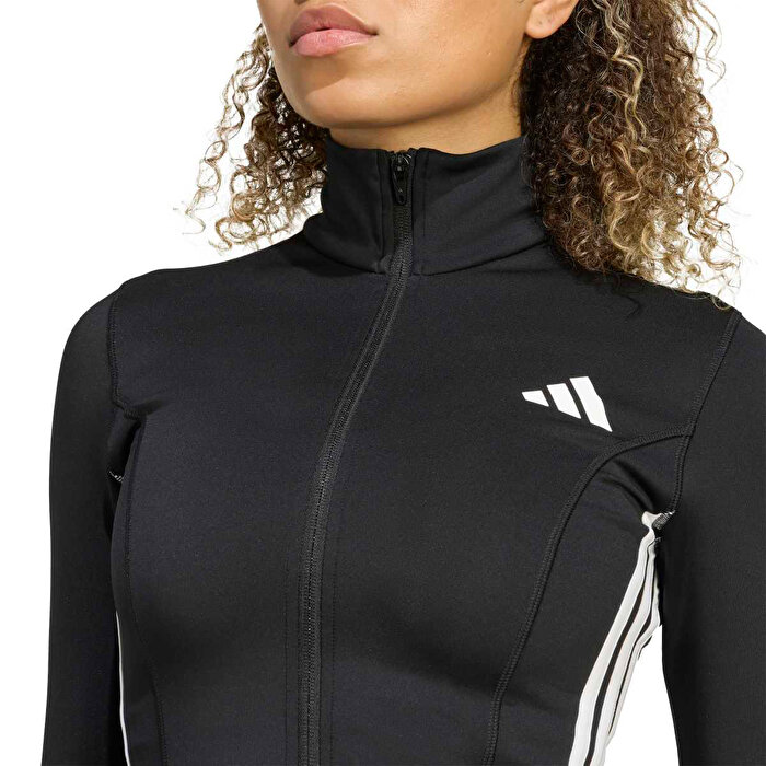 adidas Workout Essentials 3 Stripes Kadın Siyah Dik Yaka Ceket