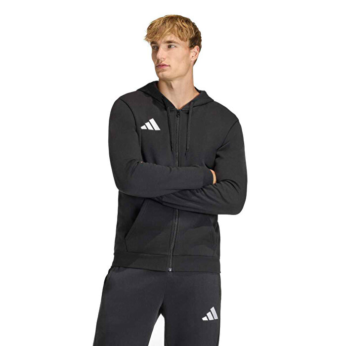 adidas Entrada 26 Erkek Kapüşonlu Siyah Ceket