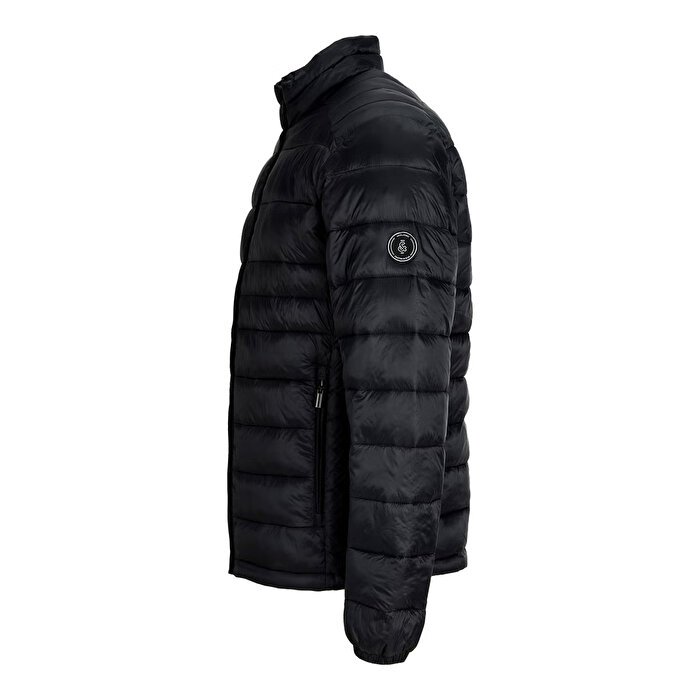 Jack&Jones Kingsley Light Puffer Collar Erkek Siyah Dik Yaka Mont