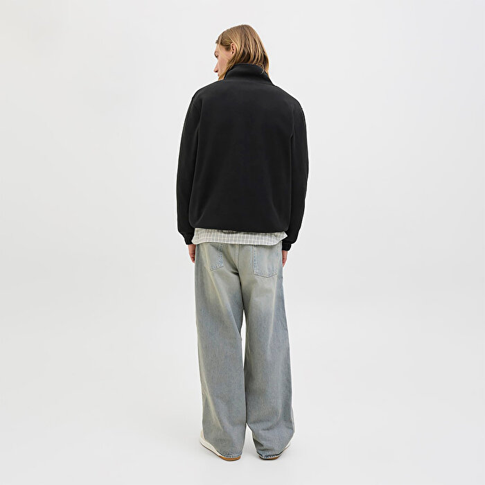 Jack&Jones Polar Soho Fleece Erkek Siyah Dik Yaka Sweatshirt