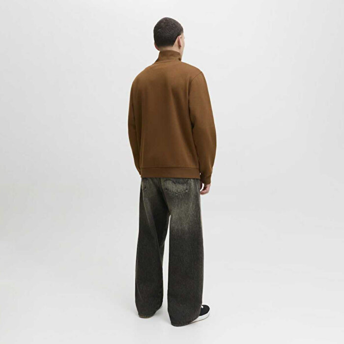 Jack&Jones Bradley Noos Erkek Kahverengi Dik Yaka Sweatshirt