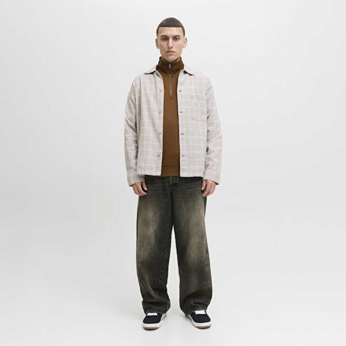 Jack&Jones Bradley Noos Erkek Kahverengi Dik Yaka Sweatshirt