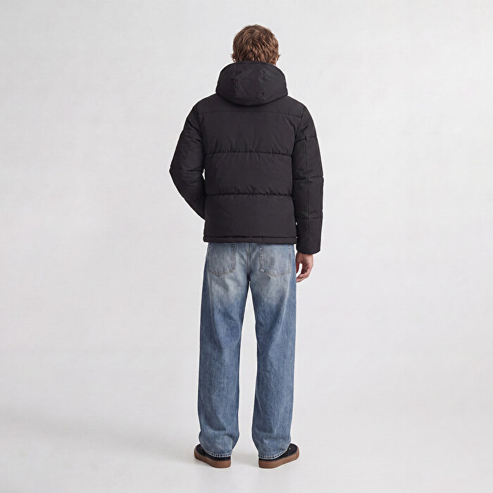 Jack&Jones Galaxy Puffer Erkek Siyah Dik Yaka Mont
