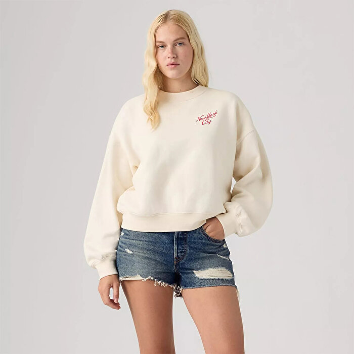 Levi's Gr Vintage Boxy Crew Kadın Beyaz Sweatshirt