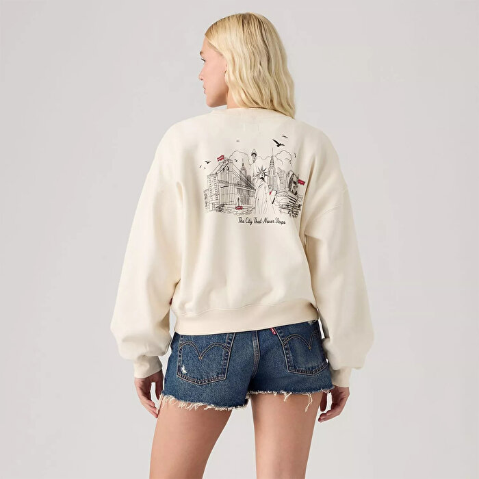 Levi's Gr Vintage Boxy Crew Kadın Beyaz Sweatshirt