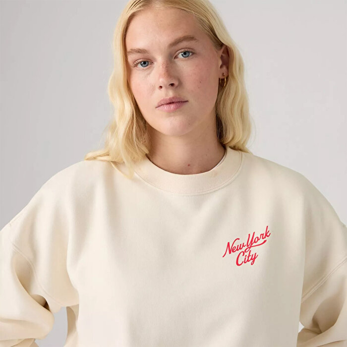 Levi's Gr Vintage Boxy Crew Kadın Beyaz Sweatshirt