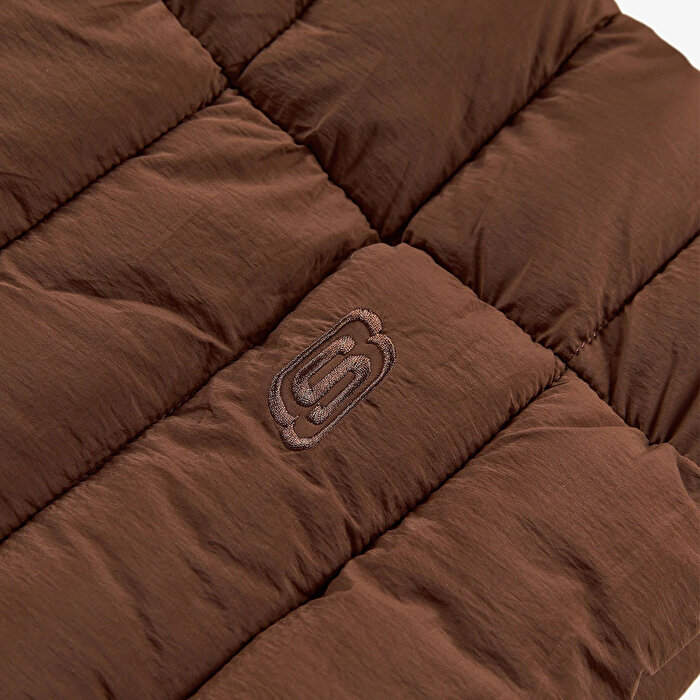 Skechers Padded Pocket Light Kadın Kahverengi Dik Yaka Yelek