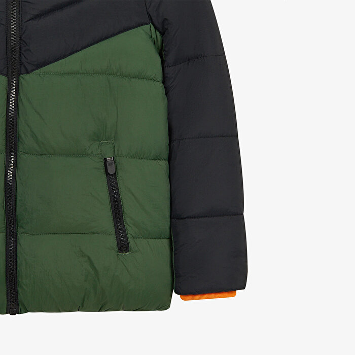 Skechers Mont Puffer Erkek Çocuk Siyah Kapüşonlu Mont