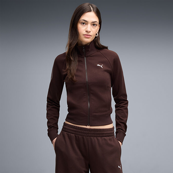 Puma Slim Track Kadın Kahverengi Dik Yaka Ceket