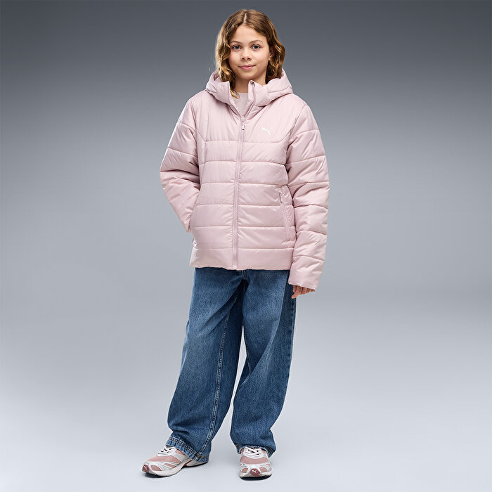 Puma Essential Padded Çocuk Pembe Kapüşonlu Mont