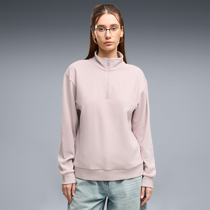 Puma Essentials Elevated Kadın Pembe Dik Yaka Sweatshirt