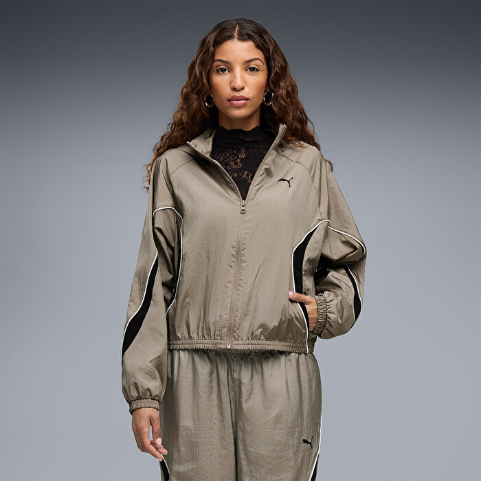 Puma Sport Woven Kadın Kahverengi Dik Yaka Ceket