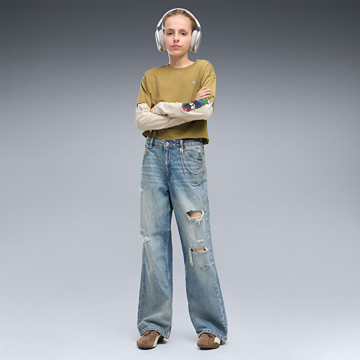 Puma Mid 90s Kız Çocuk Kahverengi Tişört