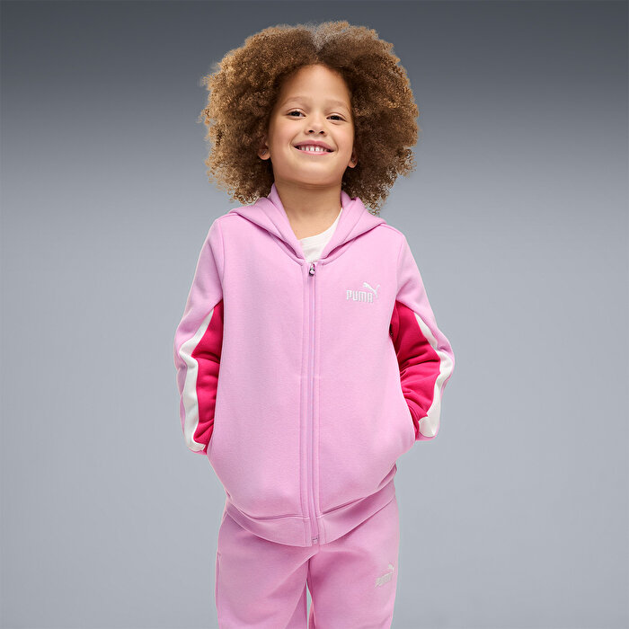 Puma Essentials Block Suit Çocuk Pembe Dik Yaka Eşofman Takımı