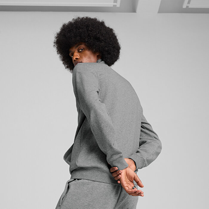 Puma Essentials No 1 Logo Track Erkek Gri Dik Yaka Ceket